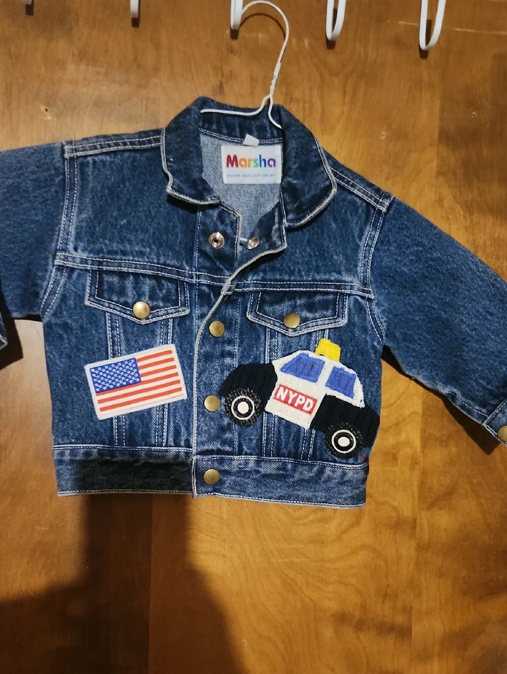 Kids' Dark Blue Denim Jacket with NYPD Patch